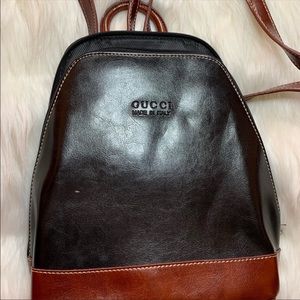 Black Leather Faux Gucci Backpack
